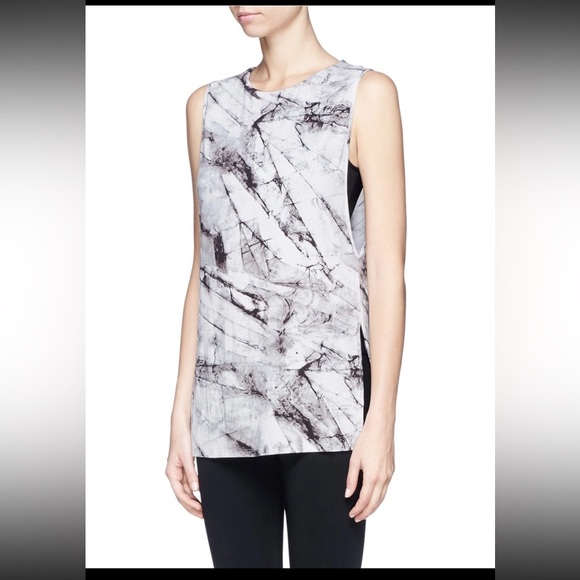 Helmut Lang Terrene Print Jersey‎ Cutout Top Size Small - Picture 1 of 12